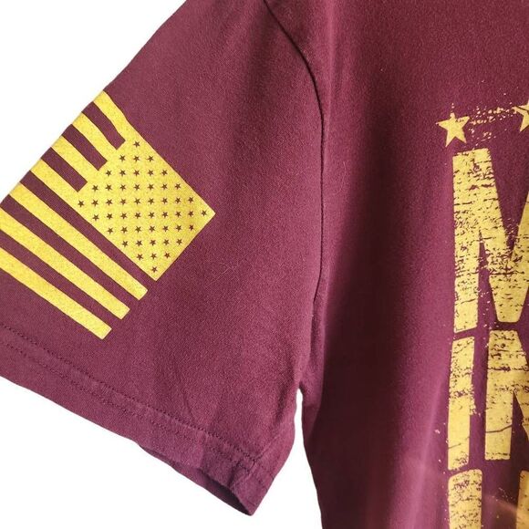 Grunt Style T Shirt Mens XL Graphic Made In The USA  Burgundy Gold - Picture 3 of 5
